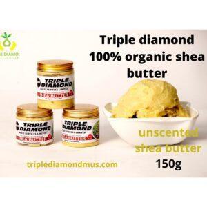 Triple diamond organic shea butter is vegan-friendly