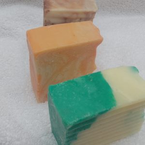 Thick Slices of various handmade soaps