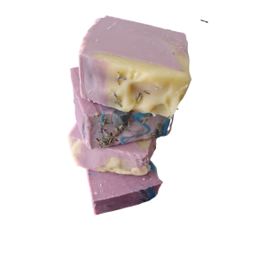 3 thick bars of Lavender and Sunflower Soap with light Lavender natural fragrance