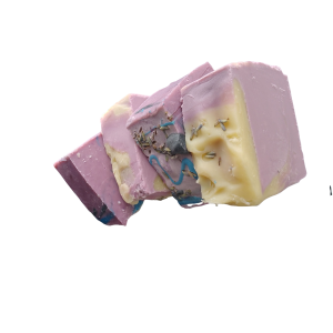 3 thick bars of Lavender and Sunflower Soap with light Lavender natural fragrance